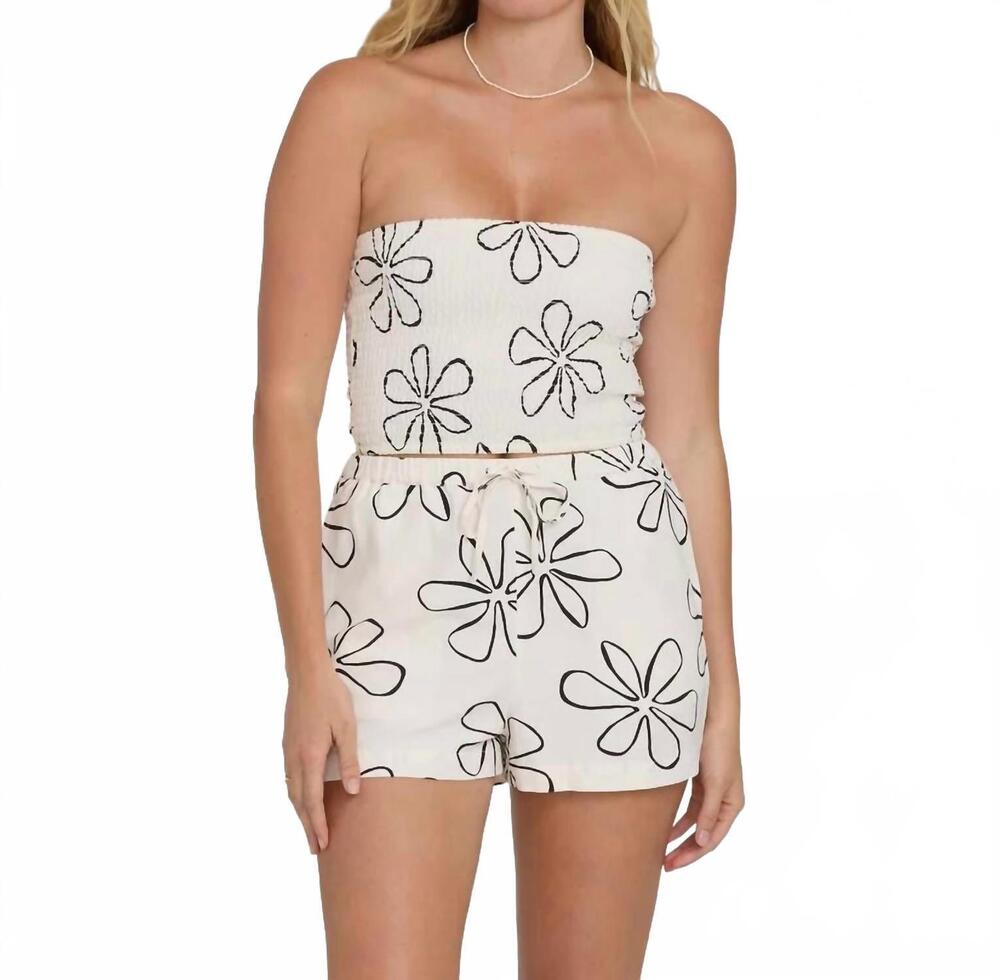 NEW BILLABONG analeia woven shorts in white cap